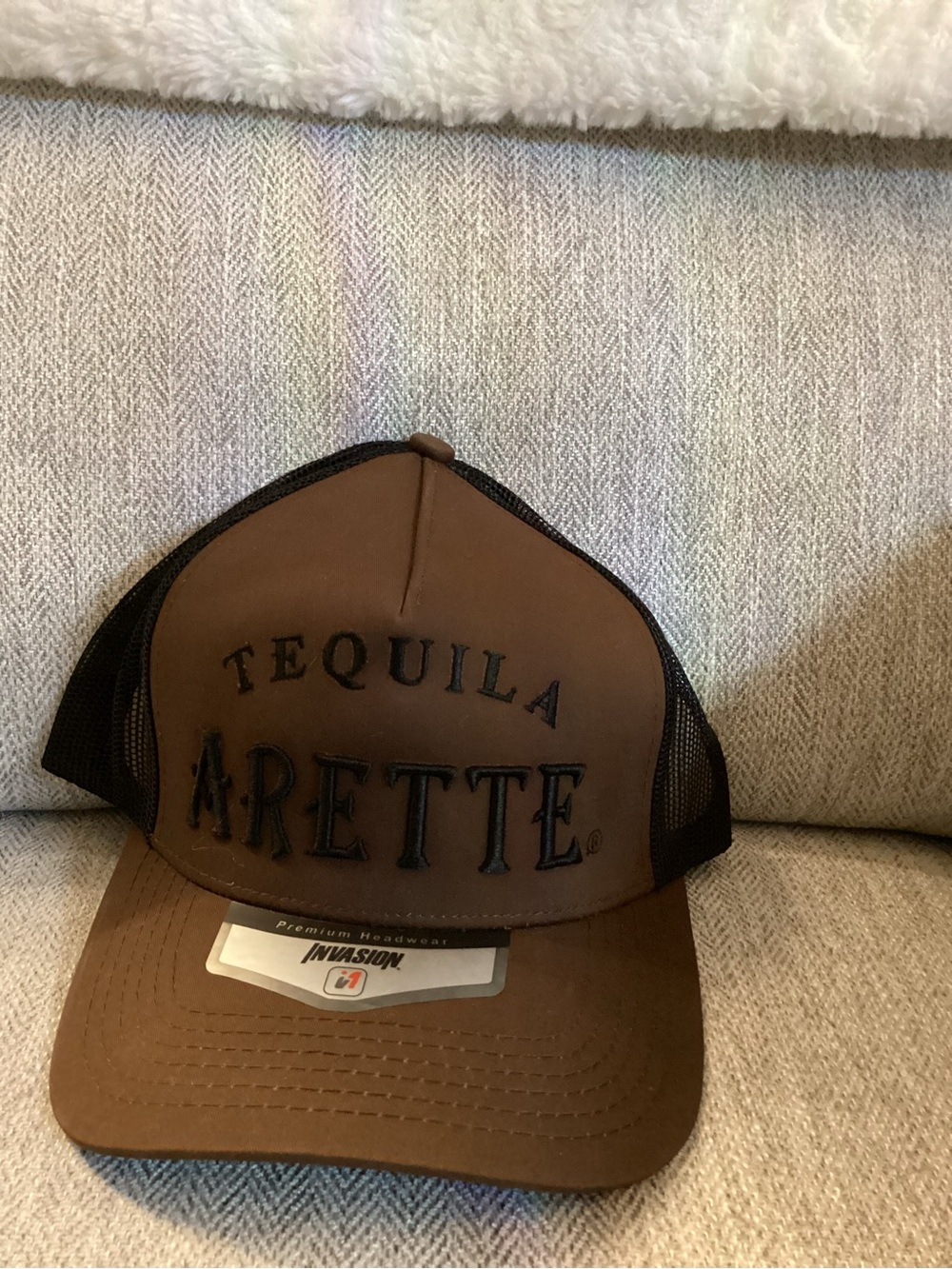 Arette Tequila Brown Mesh-Back Trucker Hat